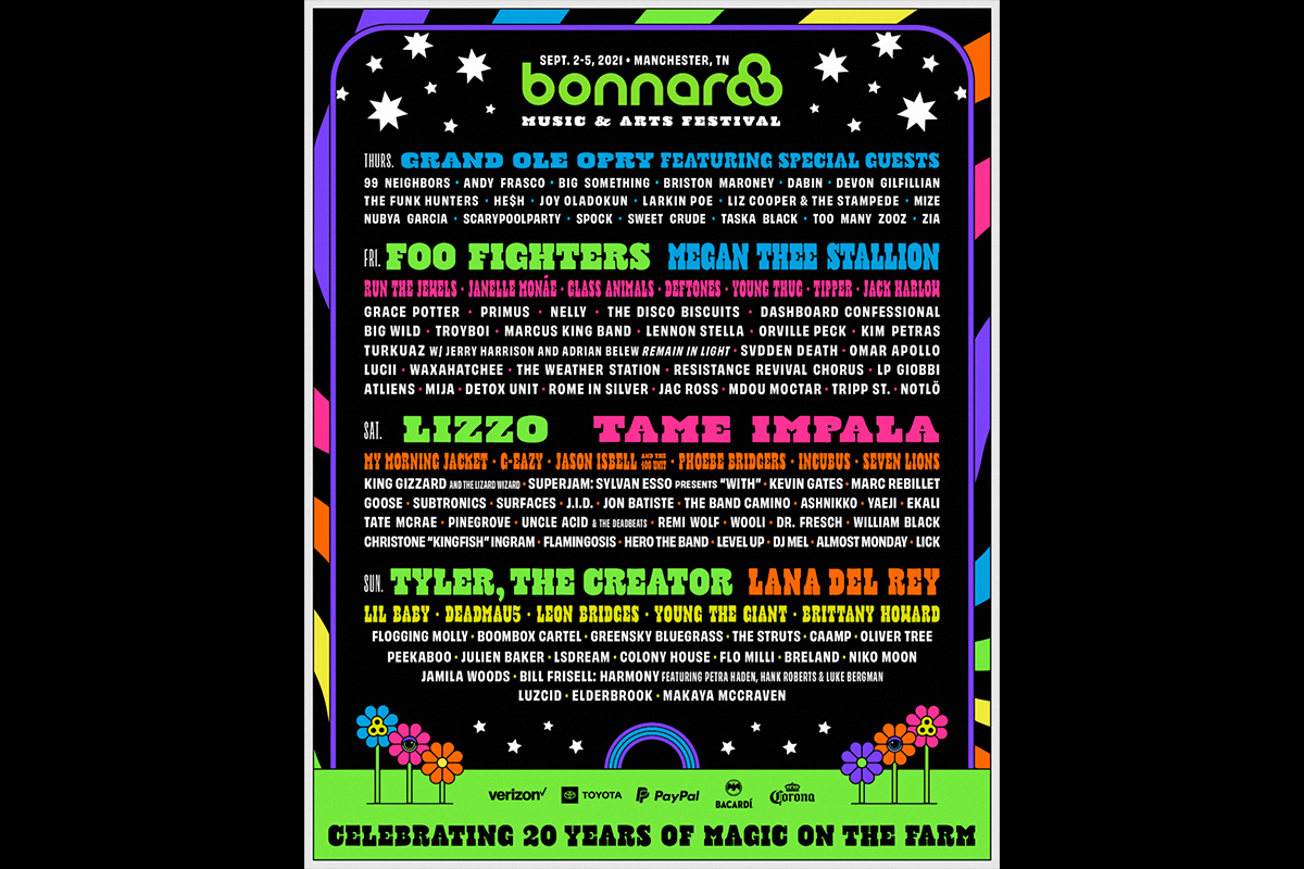 Bonnaroo 2021 Lineup Announced with Foo Fighters, Lizzo, Tyler the Creator, Megan Thee Stallion, Tame Impala, Lana Del Rey & More!