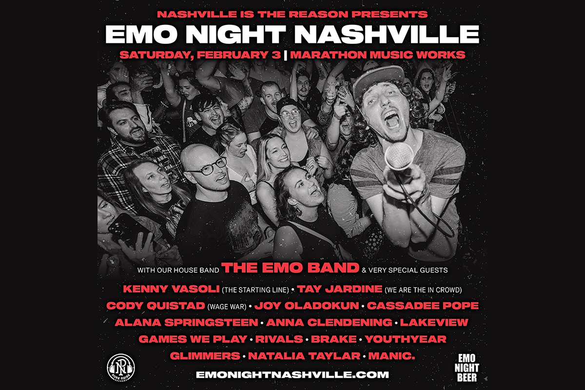 [TICKET GIVEAWAY] Emo Night Nashville ft. Kenny Vasoli (The Starting Line), Tay Jardine (We Are The In Crowd), Cody Quistad (Wage War), Joy Oladokun, Cassadee Pope, The Emo Band, & More | Feb. 3 @ Marathon Music Works