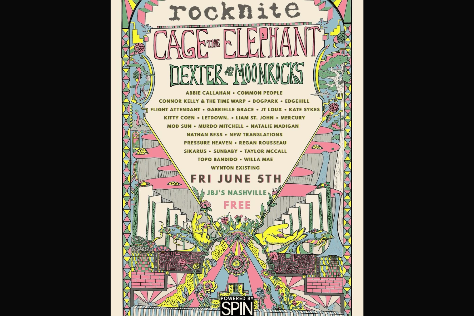 rocknite Brings Counter-Programming to Downtown During CMA Fest, with FREE Friday Showcase at JBJ’s ft. Cage the Elephant, Dexter and The Moonrocks, Dogpark, Edgehill, & Many More